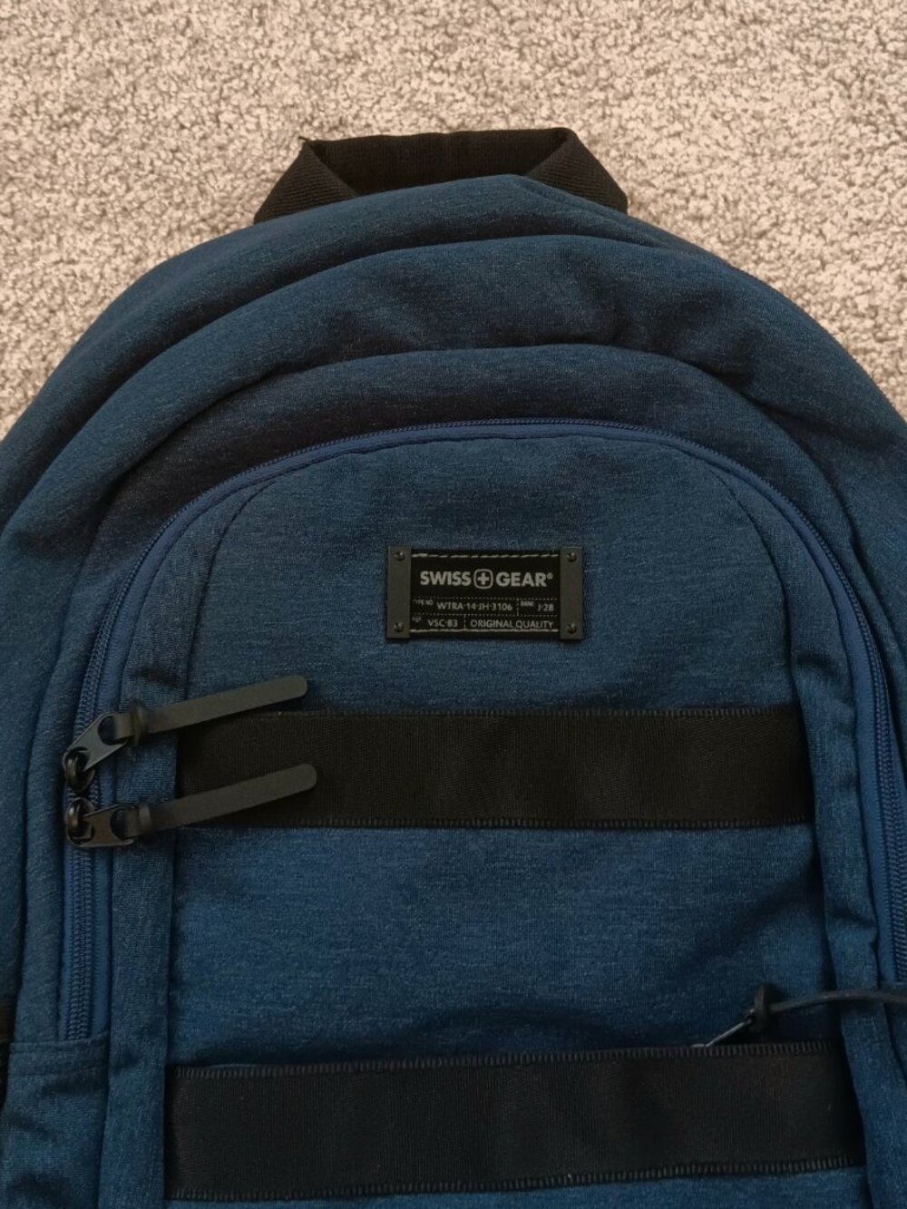 SwissGear Laptop Backpack Heathered Blue Denim Travel School Bag Tech Pack - Picture 2 of 10